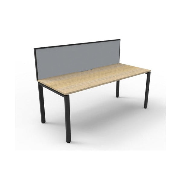 Rapidline Deluxe Infinity Single Sided Workstation Profile Leg 1200 x 750mm with Screen Natural Oak / Black Satin