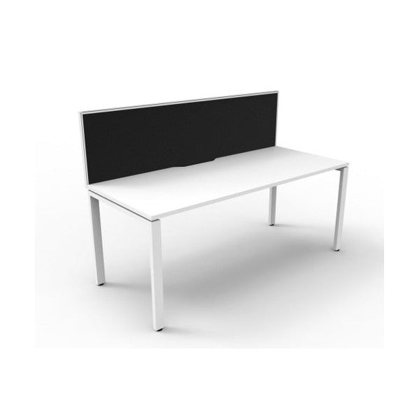 Rapidline Deluxe Infinity Single Sided Workstation Profile Leg 1500 x 750mm with Screen Natural White / White Satin