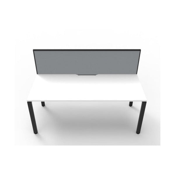 Rapidline Deluxe Infinity Single Sided Workstation Profile Leg 1800 x 750mm with Screen Natural White / Black Satin