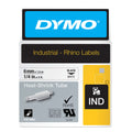 Dymo Rhino Heat Shrink Tube Label Tape 6mm x 1.5m Black on White