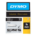 Dymo Rhino Vinyl Label Tape 12mm x 5.5m White on Black