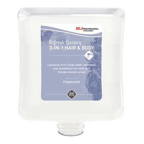 Deb Refresh Luxury 3-in-1 Body Wash Shampoo and Conditioner 2L