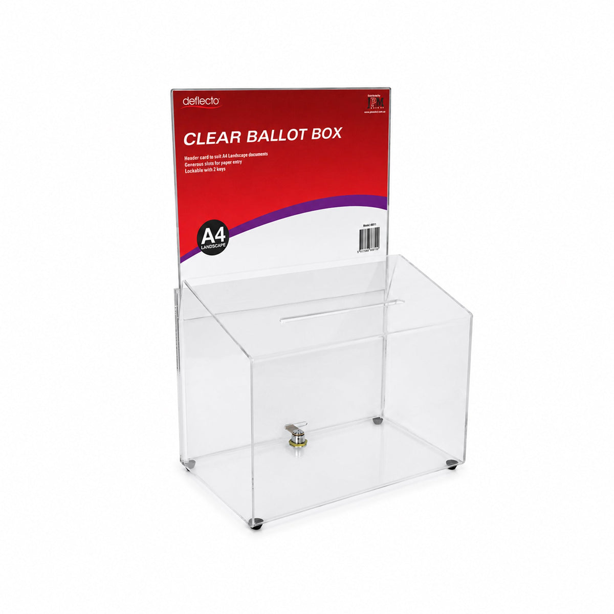 Deflecto Clear Ballot Box A4 Landscape