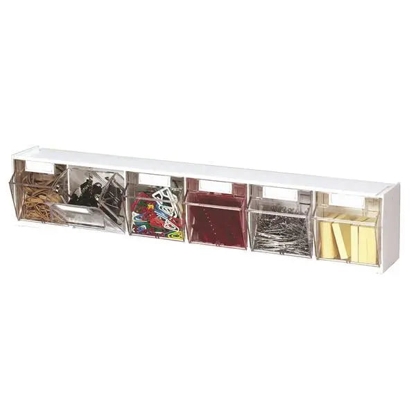 Deflecto 6 Bin Tilt Bin Storage Unit Off White