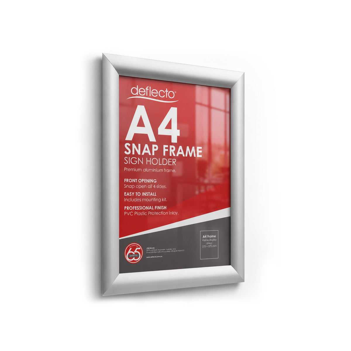 Deflecto Aluminium Snap Frame A4 Silver