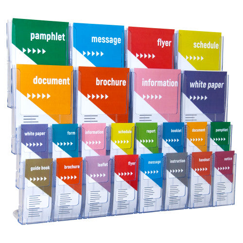 Deflecto Lit-Loc Wall Display A4 x 8 and DL x 16