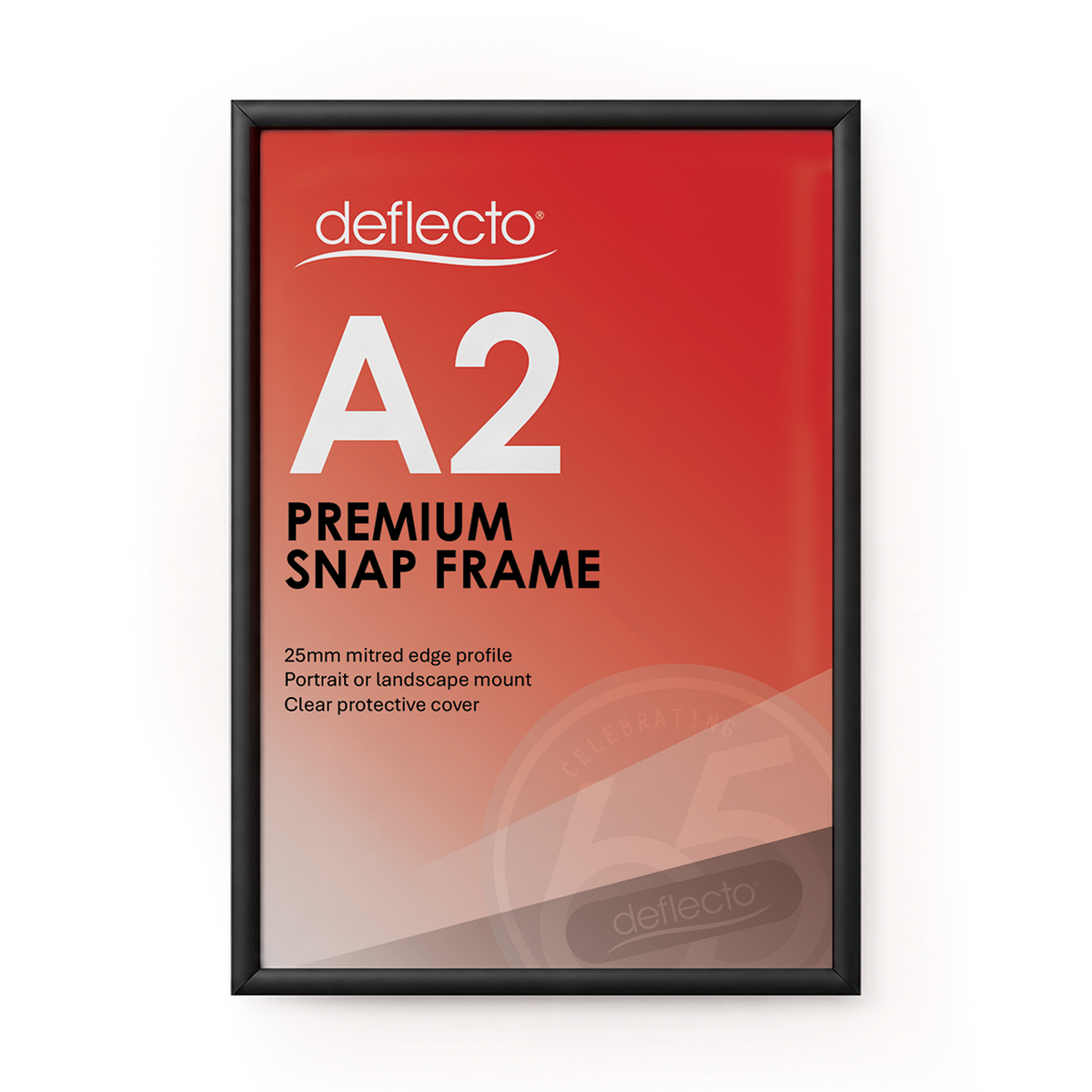 Deflecto A2 Black Snap Frame 25mm Profile