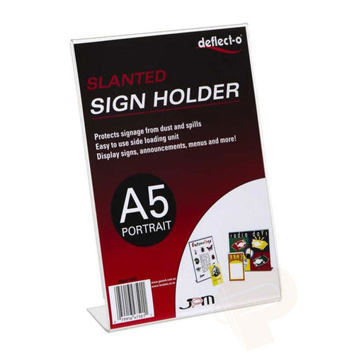 Deflecto Slanted Sign Holder A5 Portrait