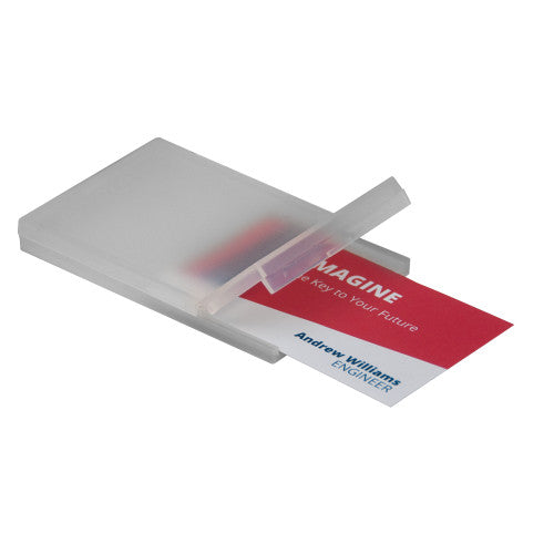 Deflecto Slimline Business Card Box Clear