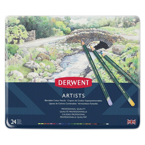 Derwent Artists Pencils Assorted Tin Set of 3 x 24