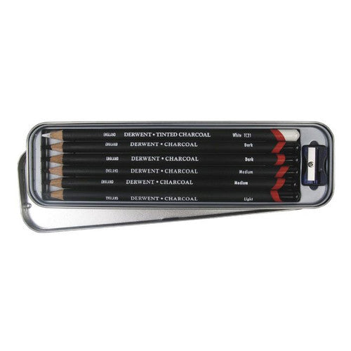 Derwent Academy Charcoal Pencils Tin of 6