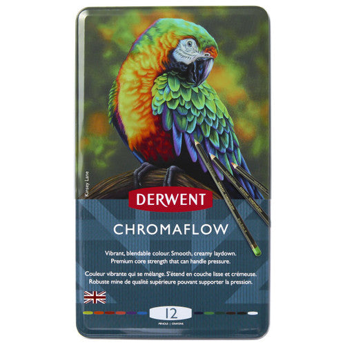 Derwent Chromaflow Colour Pencils Assorted Tin of 12
