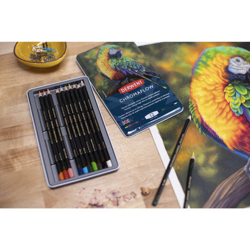 Derwent Chromaflow Colour Pencils Assorted Tin of 12