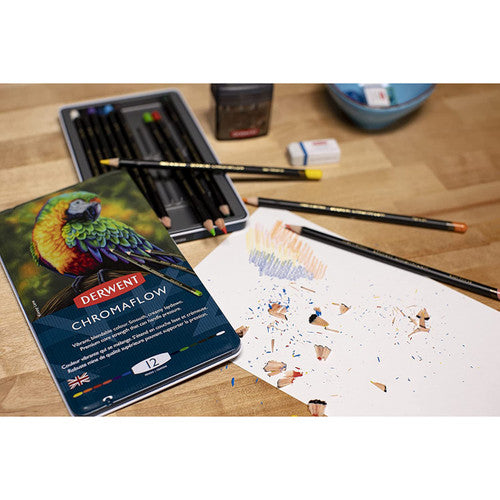 Derwent Chromaflow Colour Pencils Assorted Tin of 12