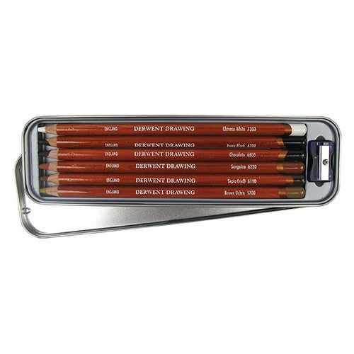 Derwent Academy Drawing Pencil Assorted Tin of 6 Box of 6