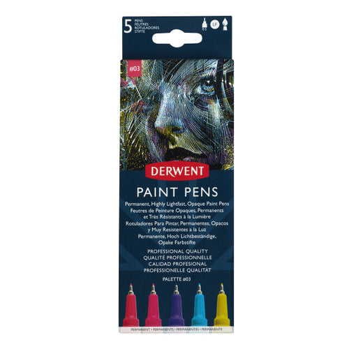 Derwent Academy Paint Pens Palette 3 Pack of 5