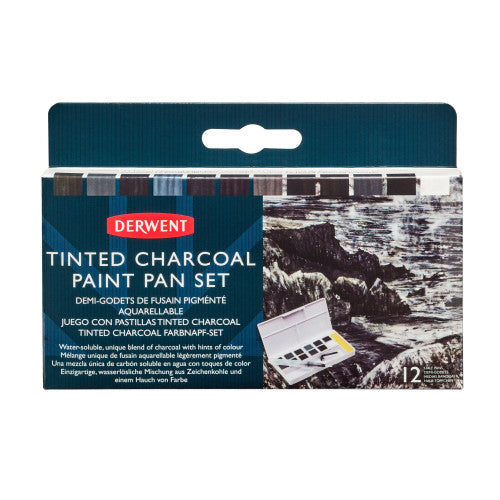 Derwent Academy Tinted Charcoal Paint Pan Set Pack of 6