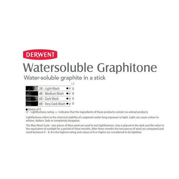 Derwent Watersoluble Graphitone Pencil 8B Stick Box of 12