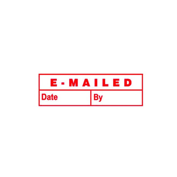Deskmate Pre-Inked Office Stamp E-Mailed Date and By Red