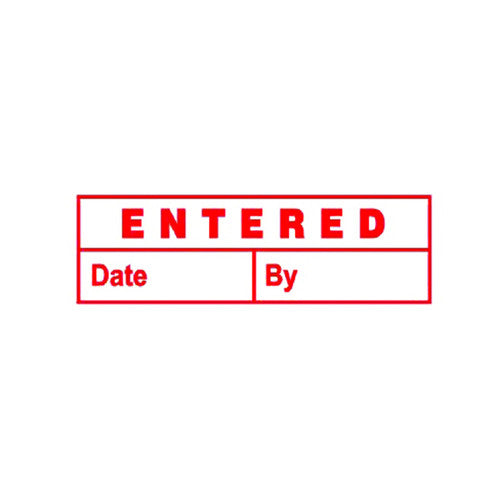 Deskmate Pre-Inked Office Stamp Entered Date and By Red