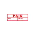 Deskmate Pre-Inked Office Stamp Paid Date and Cheque Red