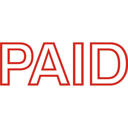 DeskMate Pre-Inked Office Stamp Paid Red
