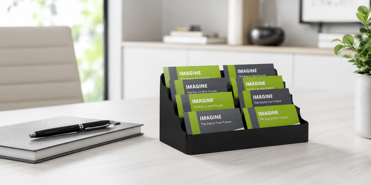 Deflecto Recycled Business Card Holder 8 Pocket Landscape