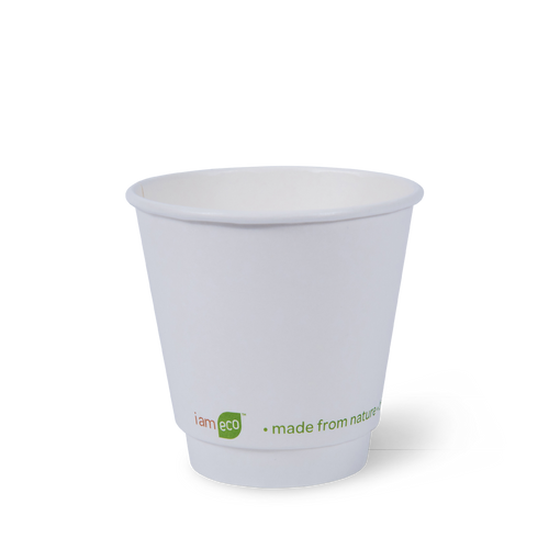 Detpak I Am Eco 8oz Squat Smooth Double Wall Hot Cup White Carton of 500