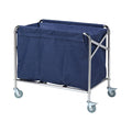 Dolphy Foldable Linen Trolley Blue and Silver 860 x 520mm