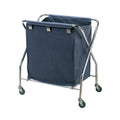 Dolphy Foldable Linen Trolley Compact Blue and Silver