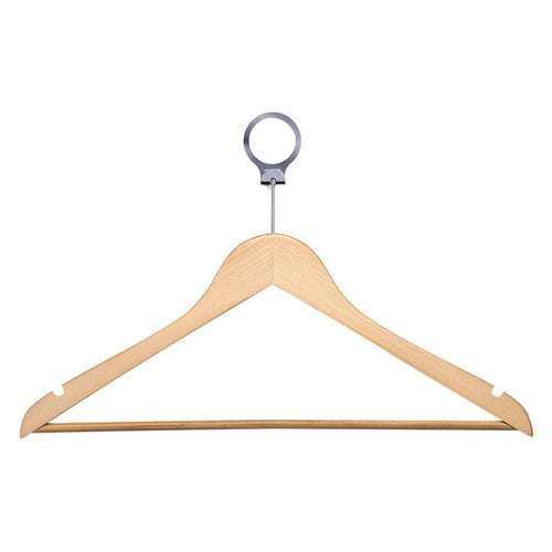 Dolphy Security Wooden Cloth Hanger Natural Pack of 50