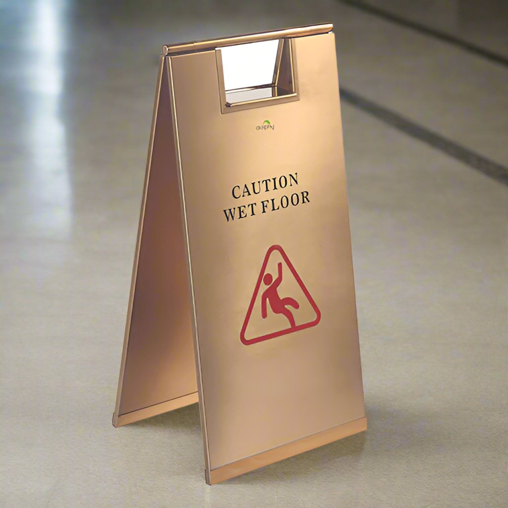 Dolphy Wet Floor Sign Stainless Steel Titan Gold 600mm