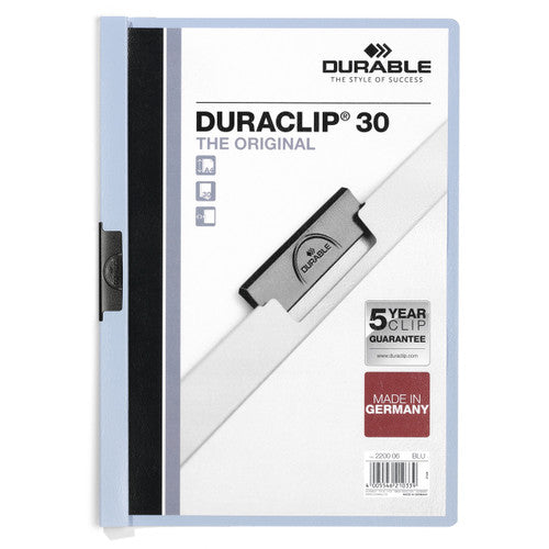 Durable Duraclip 30 Document File A4 30 Sheet Blue Box 25