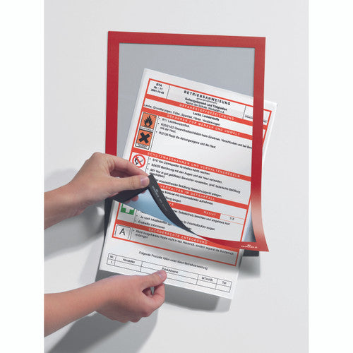 Durable Duraframe A4 Sign Holder Red Retail Pack