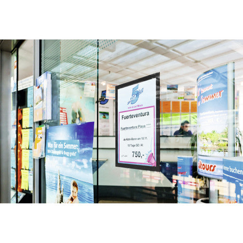 Durable Duraframe A4 Sign Holder with Adhesive Back Black