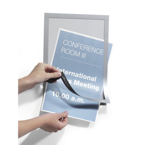 Durable Duraframe A4 Sign Holder Silver Retail Pack