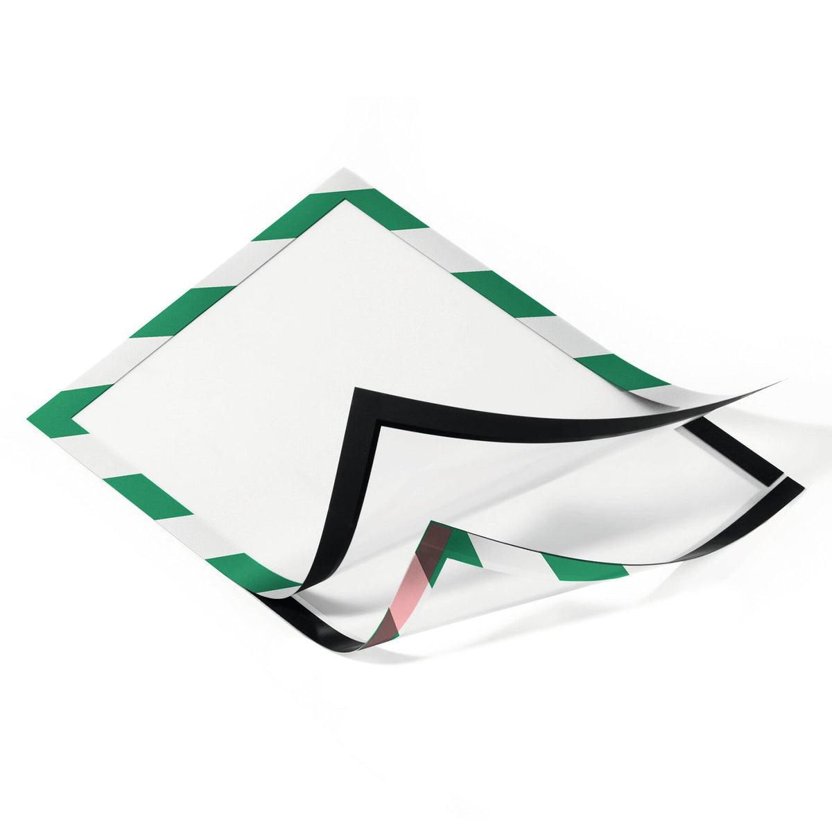 Durable Duraframe Security Self-Adhesive A4 Green/White Pack 2