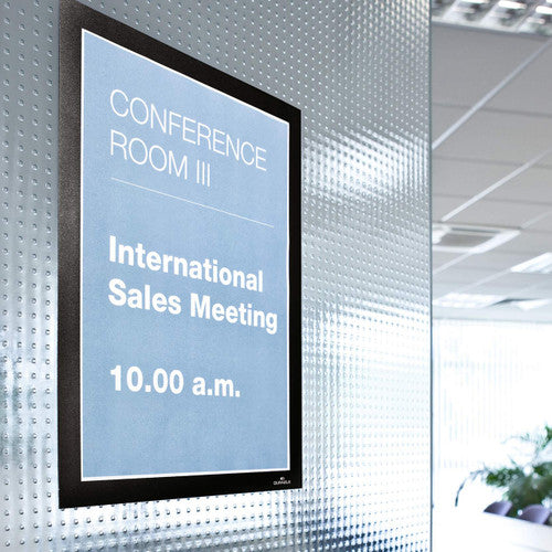 Durable Duraframe Self-Adhesive Sign Holder A4 Black