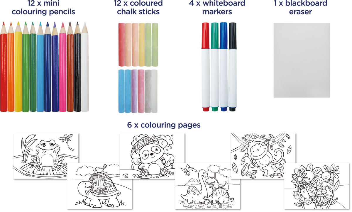Deluxe Easel Set Portable Case Blackboard Whiteboard 35 Pieces