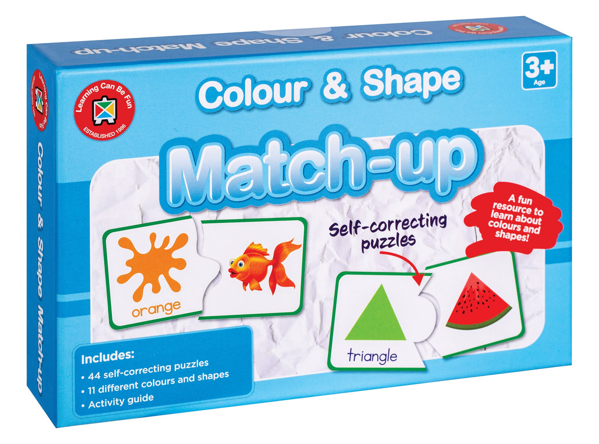 Colour and Shape Match Up Self Correcting Puzzles 11 Colours Shapes