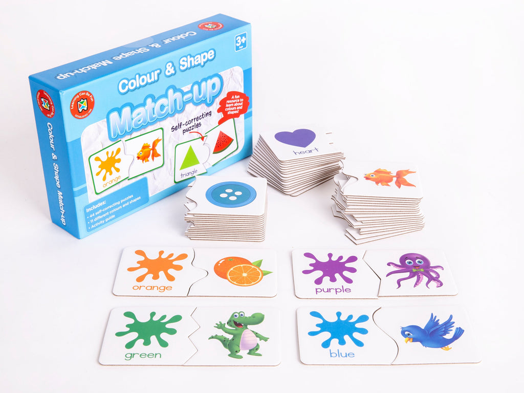 Colour and Shape Match Up Self Correcting Puzzles 11 Colours Shapes