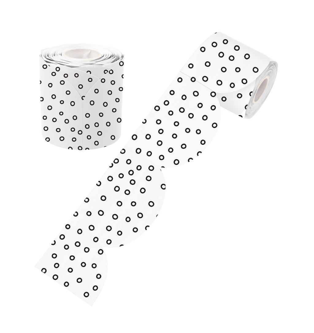 Learning Can Be Fun Black and White Dots Rolled Scalloped Border 15.24m