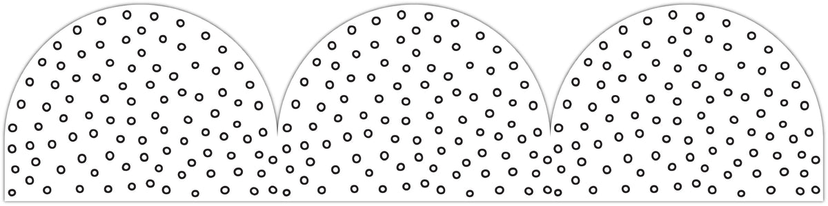 Learning Can Be Fun Black and White Dots Rolled Scalloped Border 15.24m