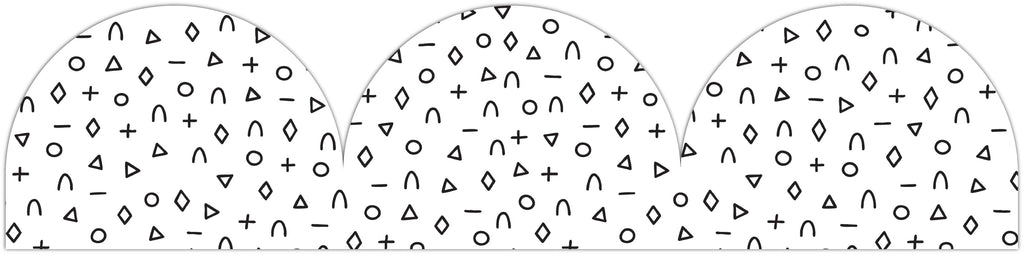 Learning Can Be Fun Black and White Patterned Rolled Scalloped Border 15.24m