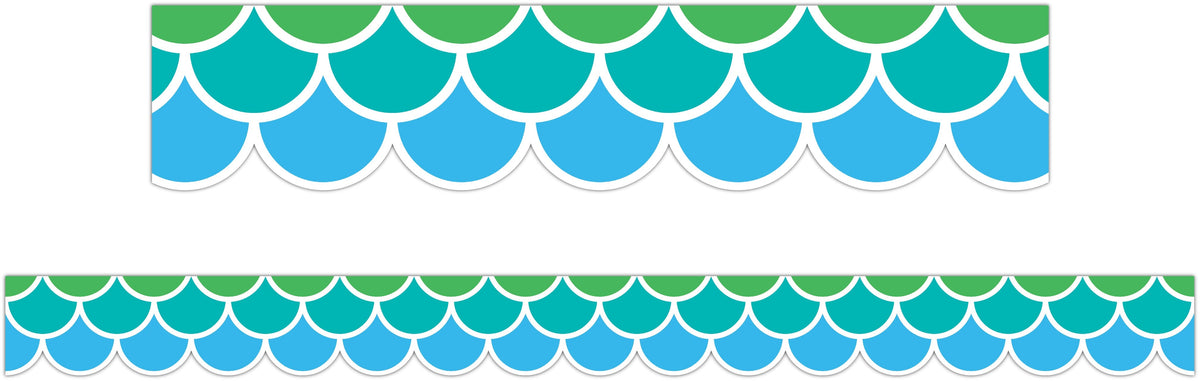 Learning Can Be Fun Cool Tones Scallops Classroom Border Pack of 12