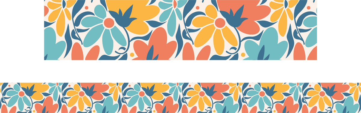 Learning Can Be Fun Floral Bloom Abstract Classroom Border Pack of 12