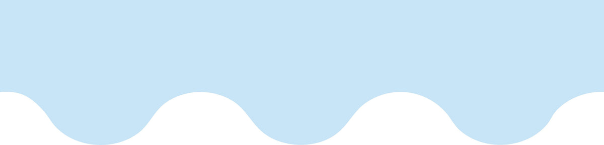 Learning Can Be Fun Growing Minds Sky Blue Rolled Scalloped Border 15.24m