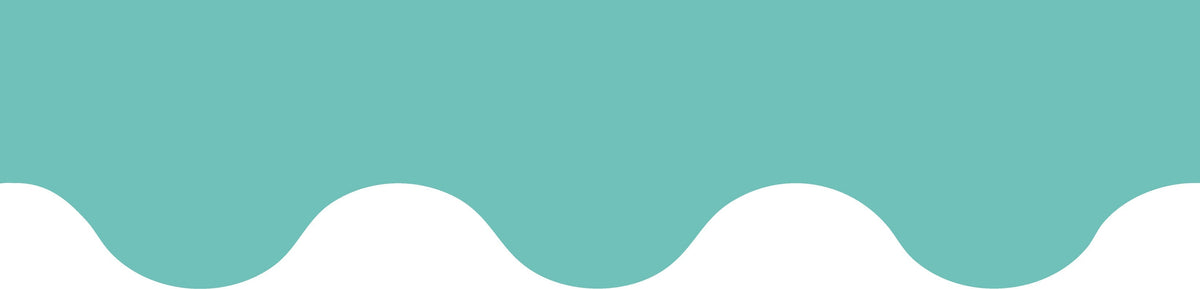 Learning Can Be Fun Growing Minds Teal Rolled Scalloped Border 15.24m
