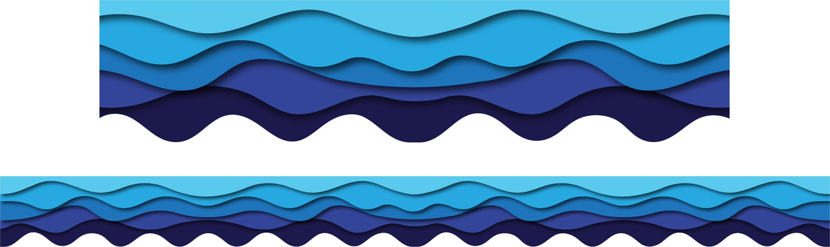 Learning Can Be Fun Ocean Waves Scalloped Classroom Border Pack of 12
