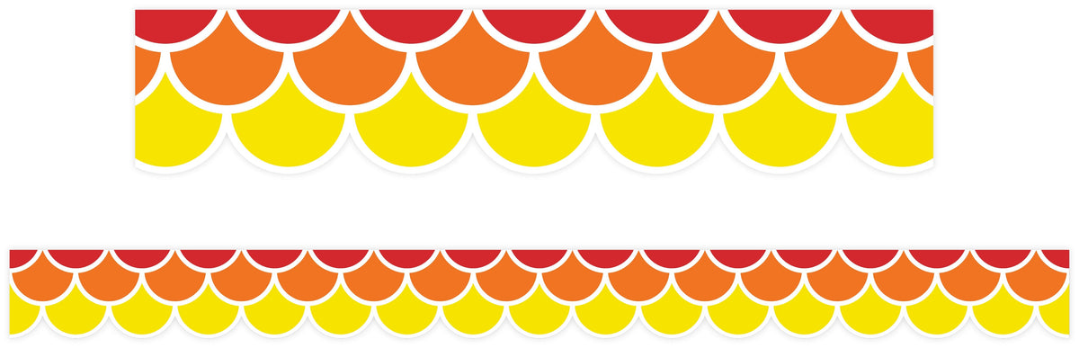 Learning Can Be Fun Warm Tones Scallops Classroom Border Pack of 12